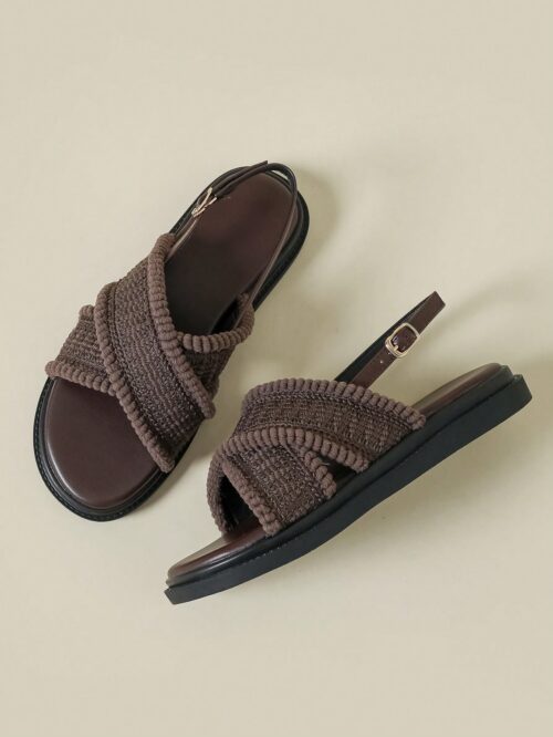 Boho Retro Style Open Toe Buckle Strap Casual Beach Sandals - Image 2