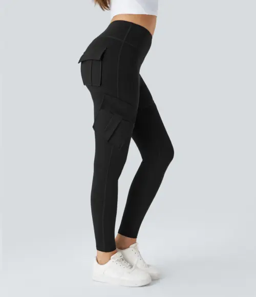 CARGO FLEX High-Waisted Compression Workout Leggings with Pockets - Image 5