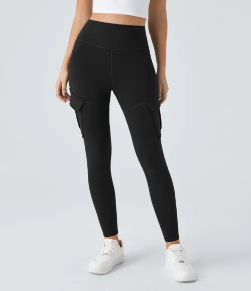 CARGO FLEX High-Waisted Compression Workout Leggings with Pockets - Image 3