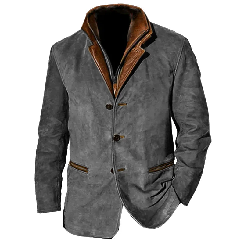 Men's Autumn Vintage Buckskin Jacket - Image 4
