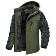 Men's Water-Resistant Winter Ski Jacket - Warm Fleece Parka with Multi-Pockets