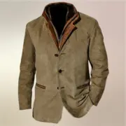 Men's Autumn Vintage Buckskin Jacket - Image 2