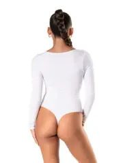 Seamless Long Sleeve Thong Bodysuit - Image 3