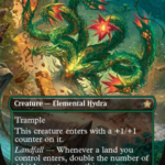 Mossborn Hydra (Borderless) (Mana Foil) - Foundations (FDN)