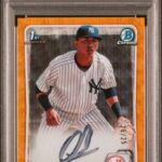2020 Topps Bowman Chrome - Oswald Peraza CPAOP - Orange Wave 25/25 - PSA 9